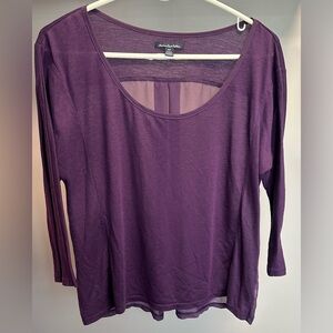 American Eagle Outfitters Size MEDIUM Deep Purple 3/4 length sleeved Blouse